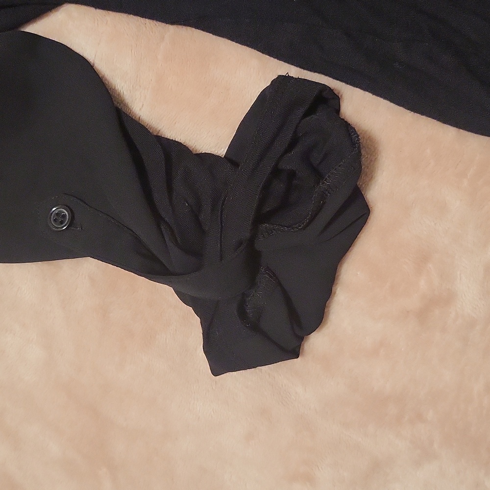 INC International Concepts Black Fitted 3/4 Sleeve Blouse - Picture 4 of 6